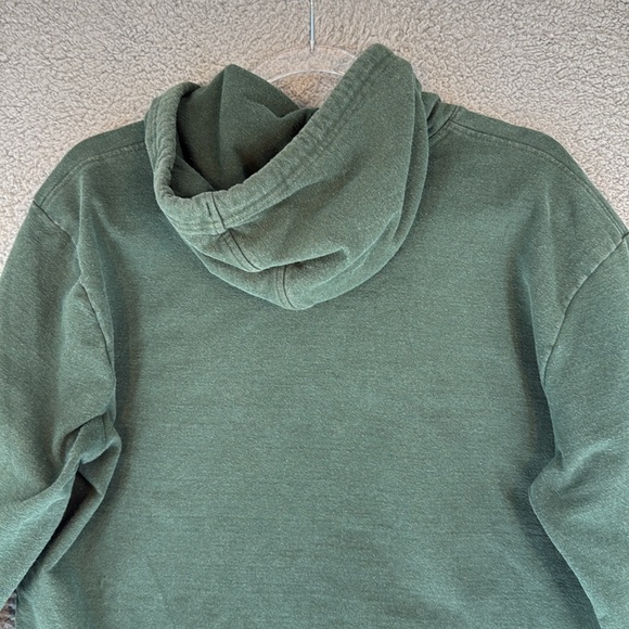 Patagonia Buffalo graphic Men's Large Green long sleeve Hoodie kangaroo pocket - Picture 11 of 13